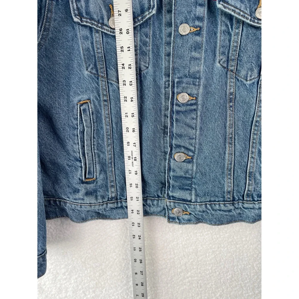 Levis Mens Denim Trucker Jacket Medium Wash Blue Cotton WaterLess Size XL - Picture 10 of 15